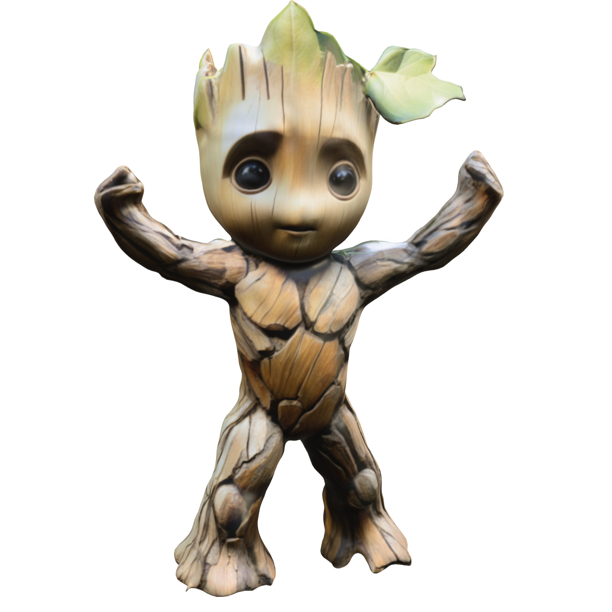 Muscular Tree Baby groot 3D model_4