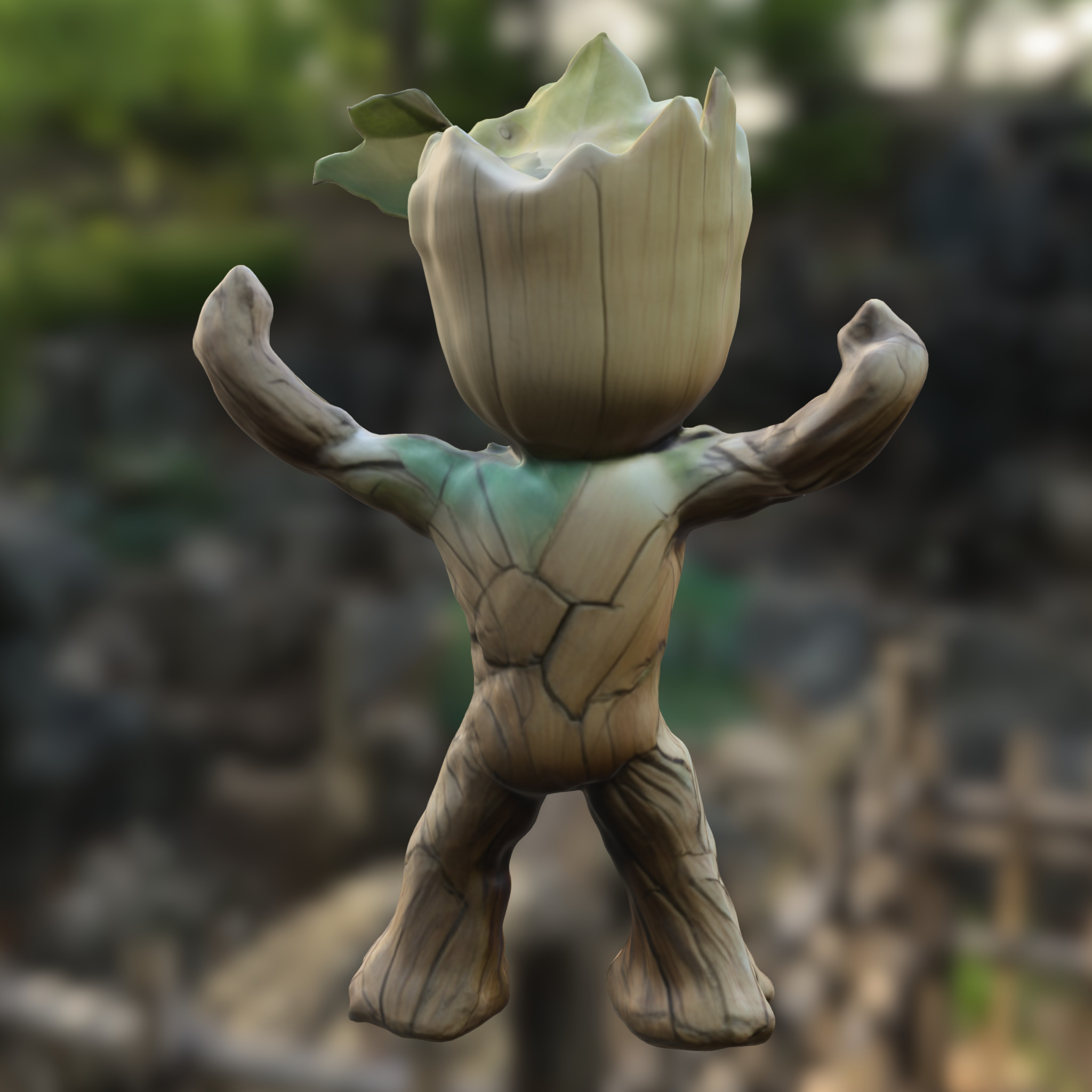 Muscular Tree Baby groot 3D model_3