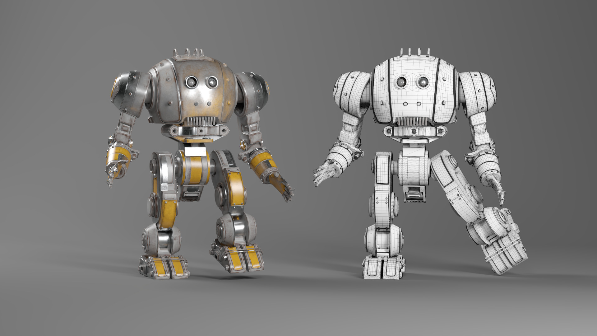 Mechanical Robot Game Animation Ready Low-poly 3D model_11