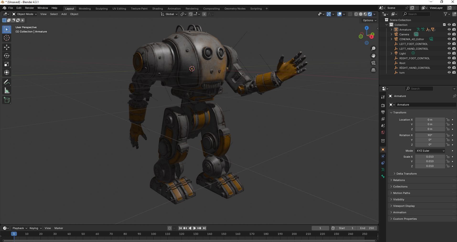 Mechanical Robot Game Animation Ready Low-poly 3D model_23
