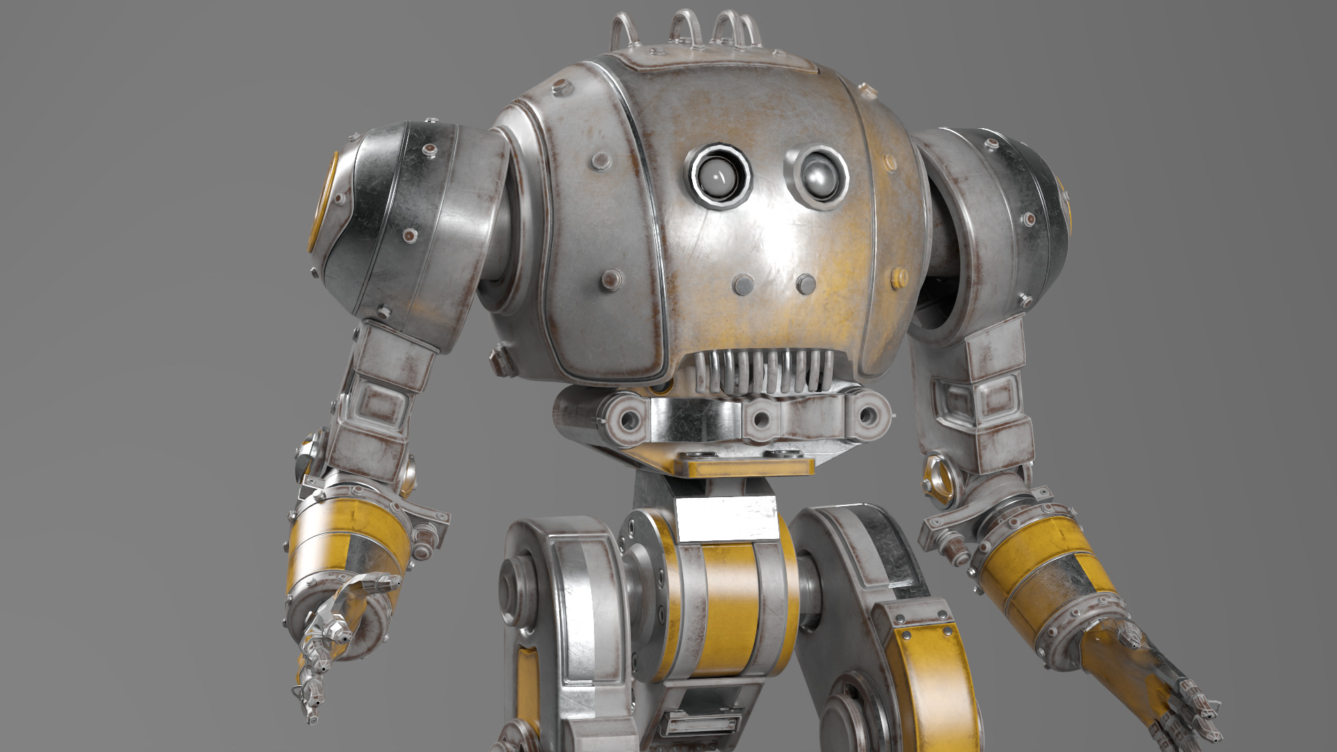 Mechanical Robot Game Animation Ready Low-poly 3D model_8