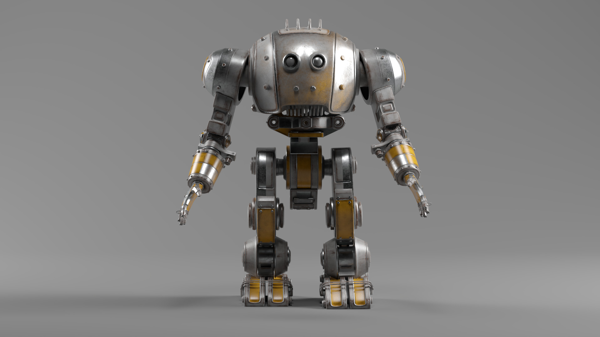 Mechanical Robot Game Animation Ready Low-poly 3D model_3