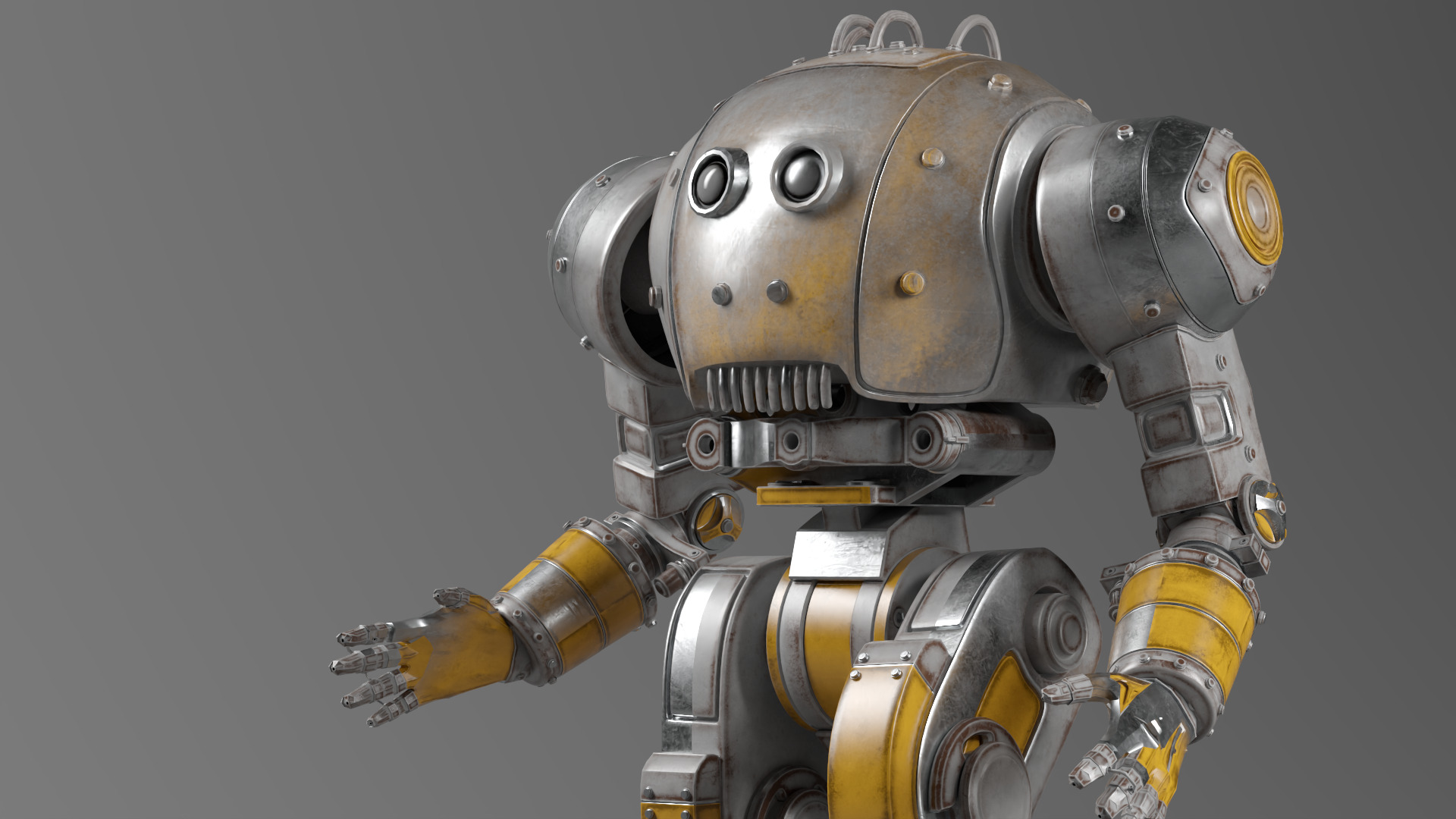 Mechanical Robot Game Animation Ready Low-poly 3D model_9