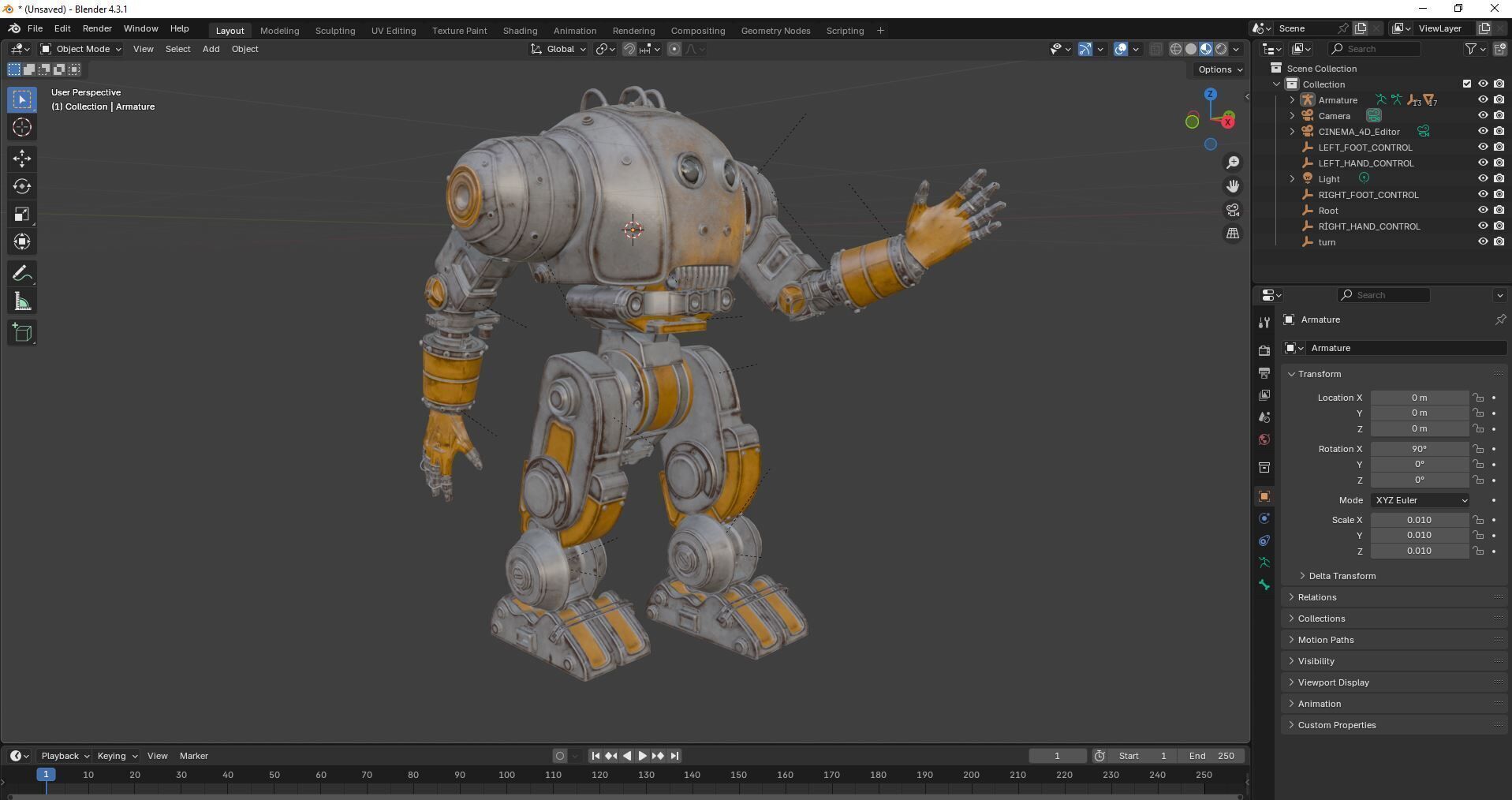 Mechanical Robot Game Animation Ready Low-poly 3D model_21