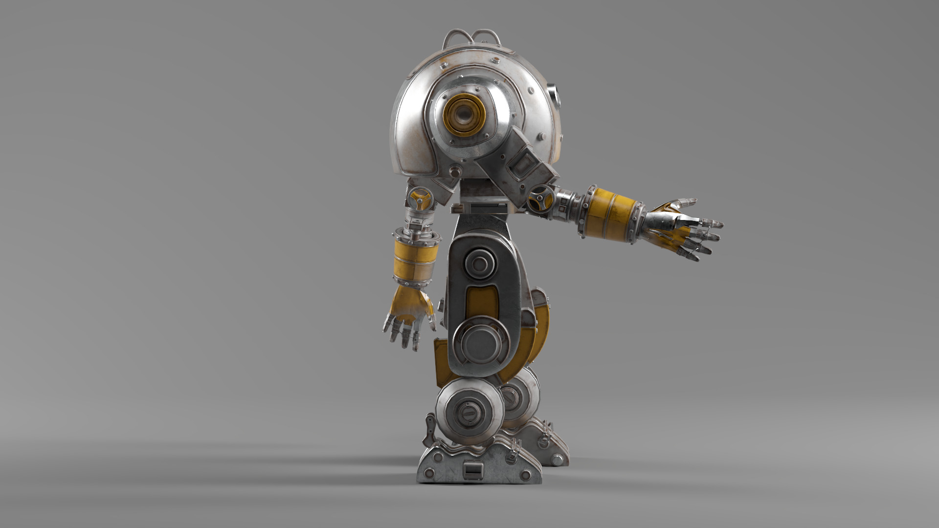 Mechanical Robot Game Animation Ready Low-poly 3D model_5