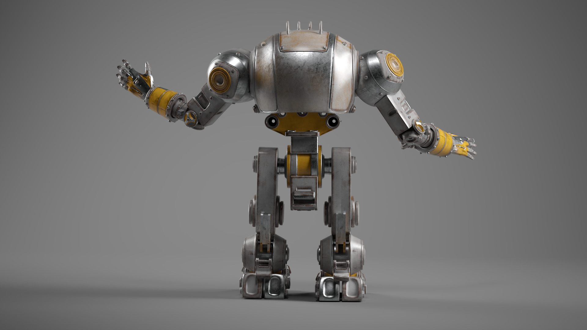 Mechanical Robot Game Animation Ready Low-poly 3D model_7