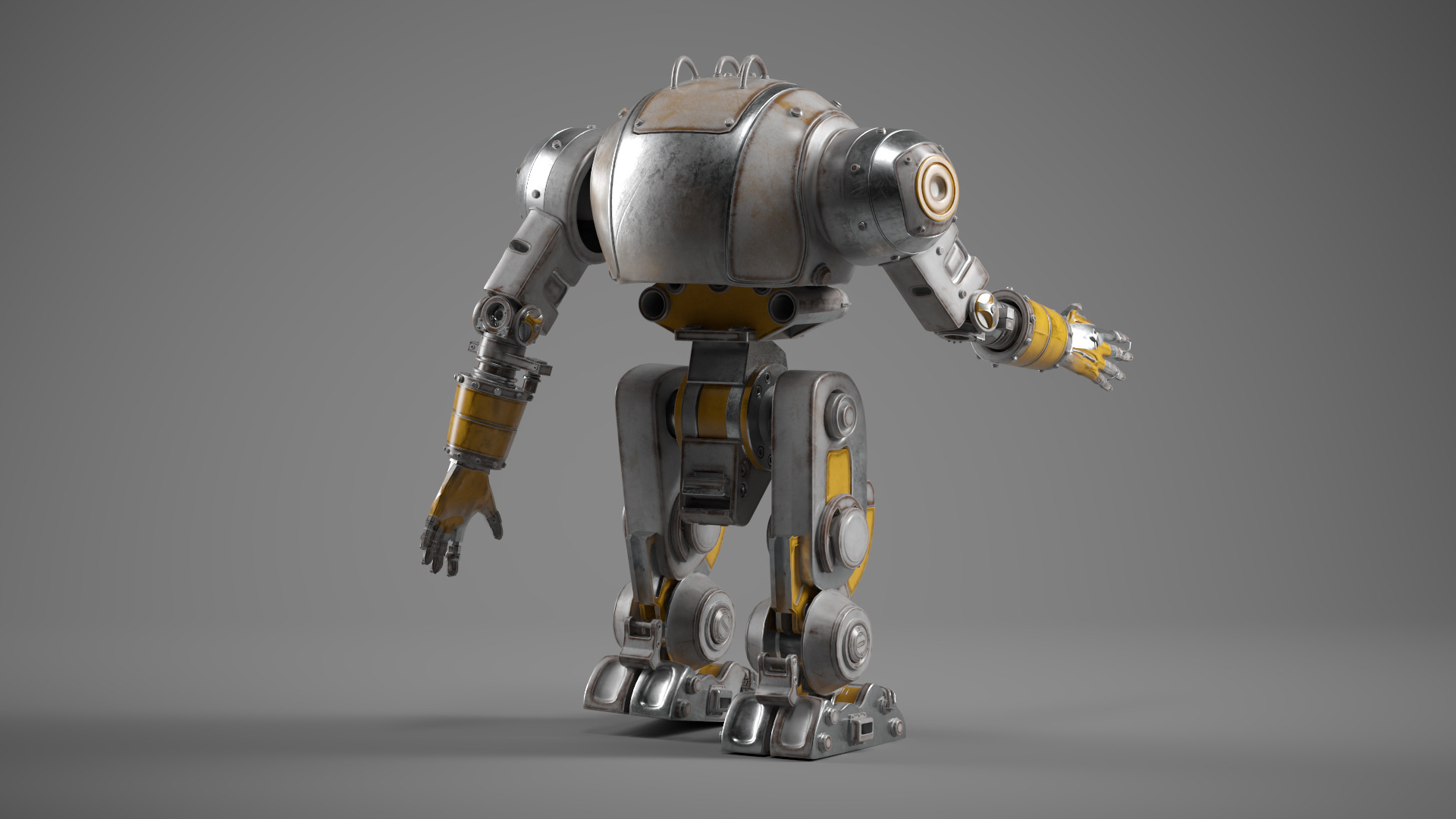 Mechanical Robot Game Animation Ready Low-poly 3D model_6