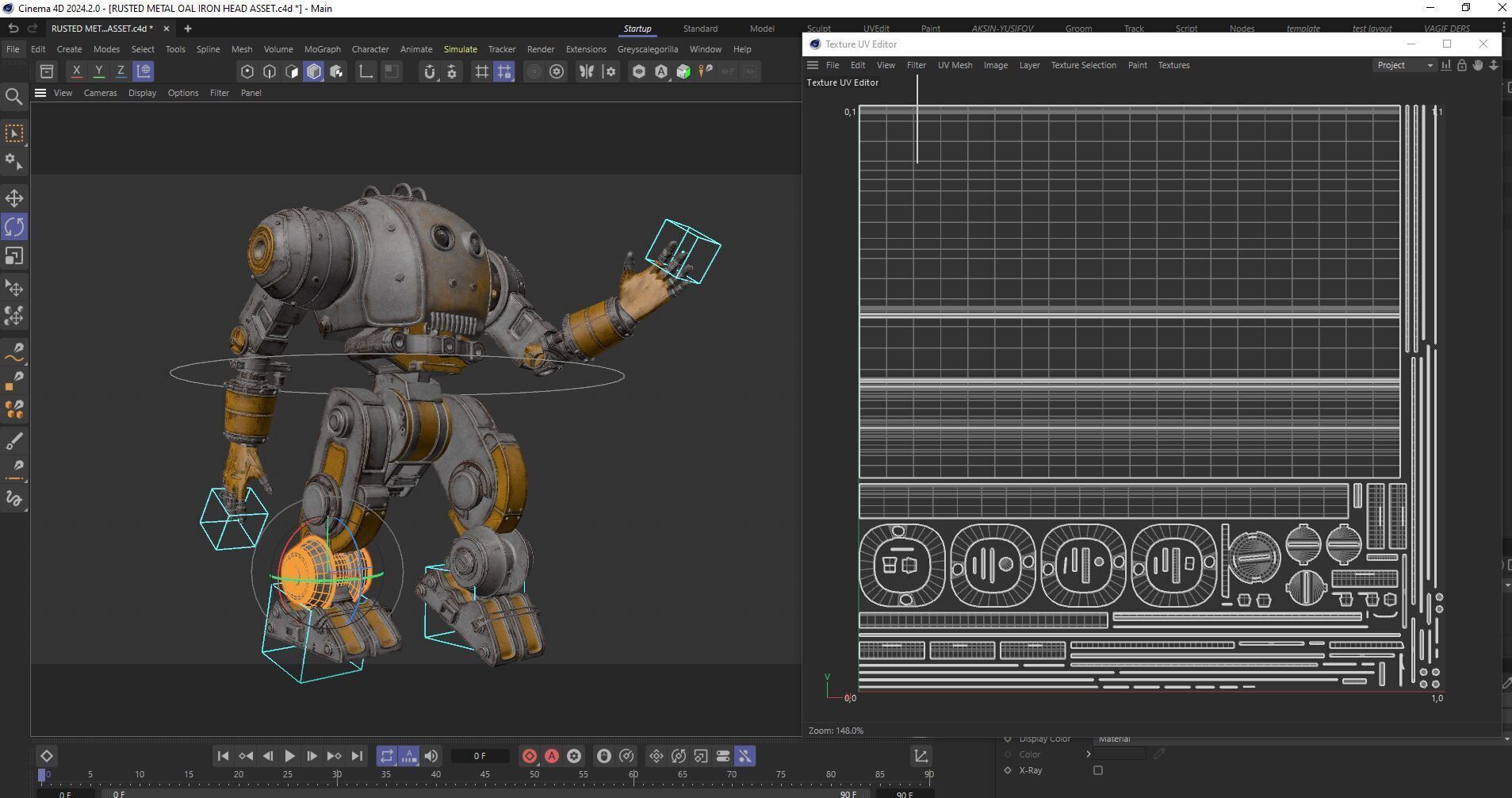 Mechanical Robot Game Animation Ready Low-poly 3D model_30