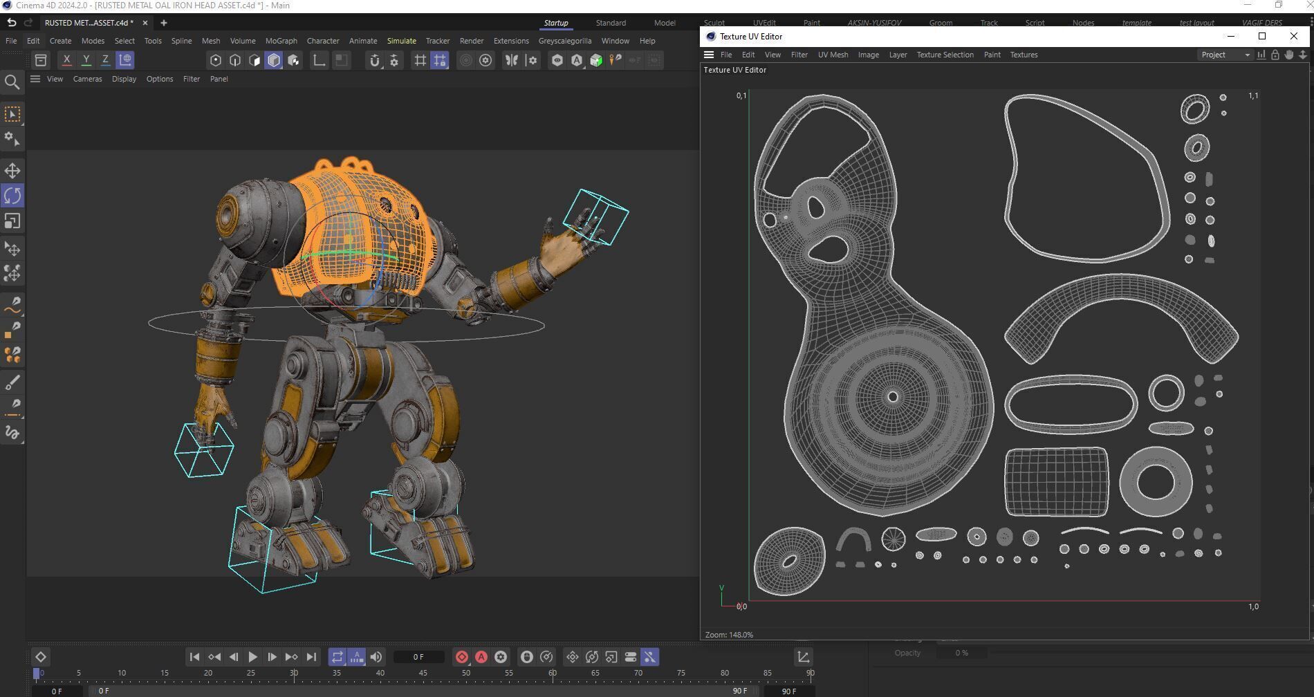 Mechanical Robot Game Animation Ready Low-poly 3D model_25
