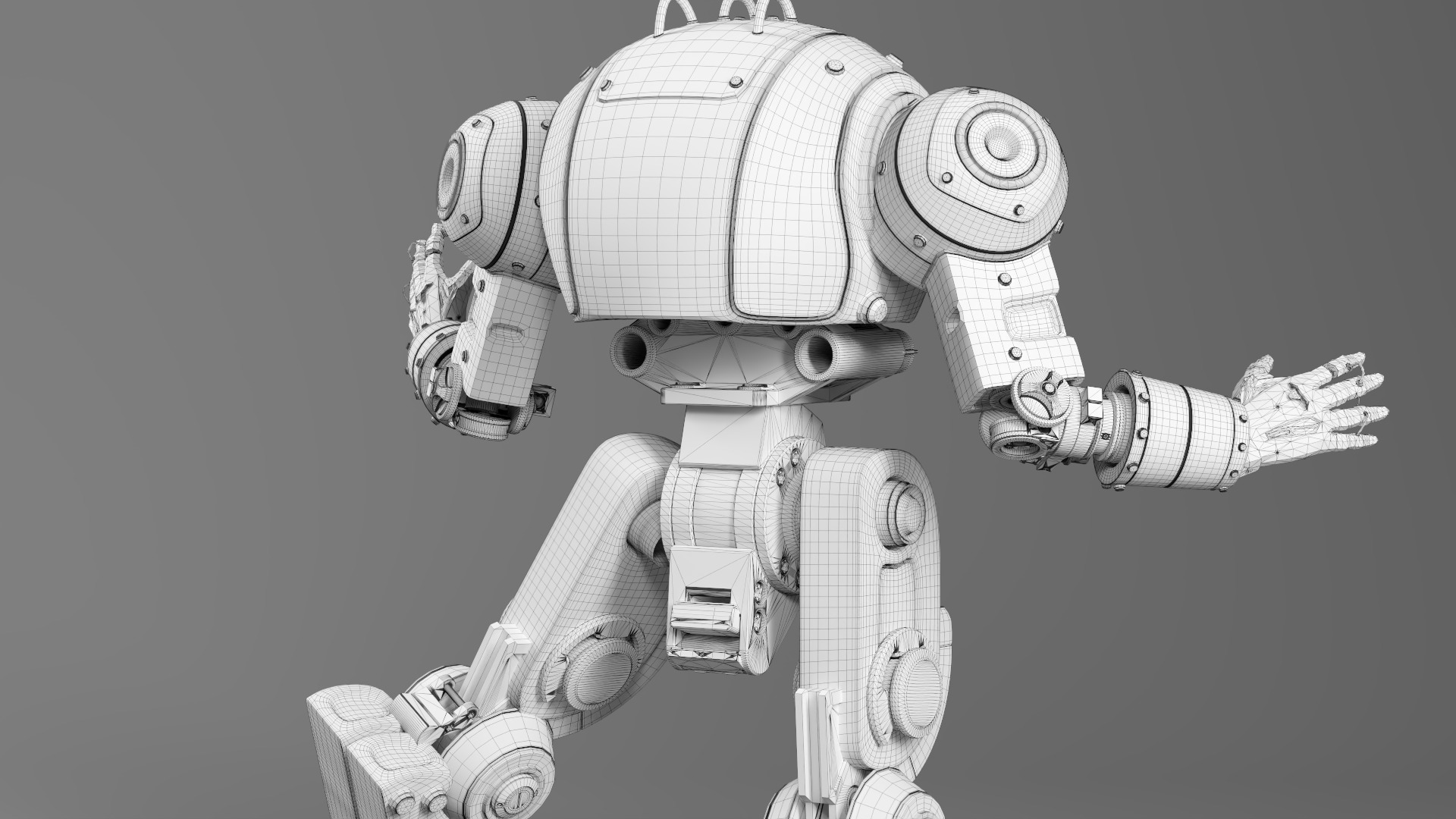 Mechanical Robot Game Animation Ready Low-poly 3D model_13