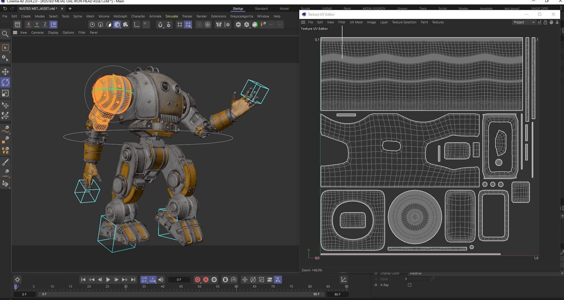 Mechanical Robot Game Animation Ready Low-poly 3D model_27