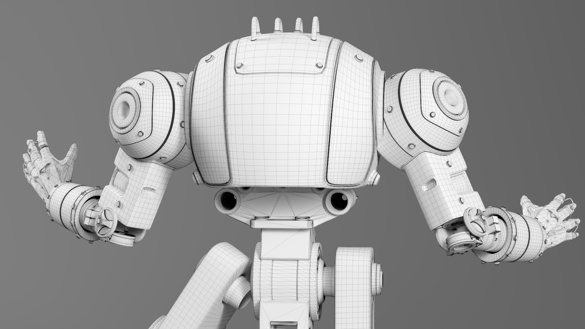 Mechanical Robot Game Animation Ready Low-poly 3D model_14