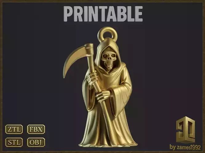 Grim Reaper Pendant 3D print model