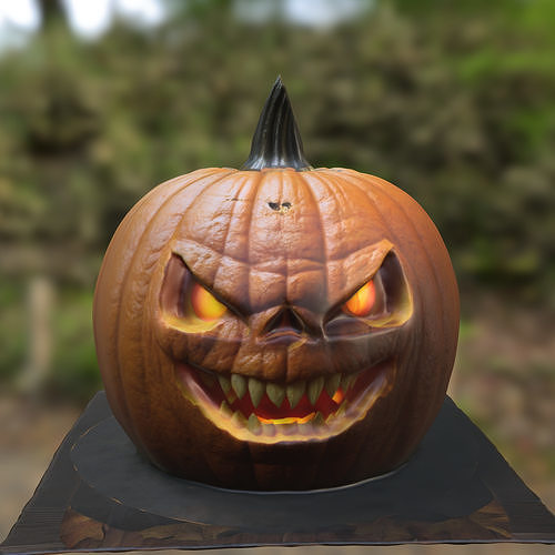 Evil Jack O Lantern Pumpkin Halloween Low-poly 3D model