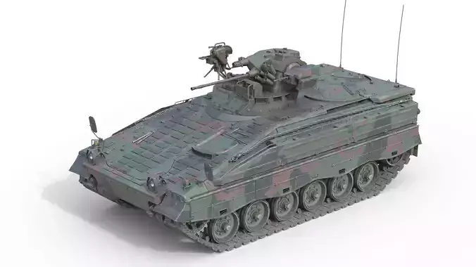 Marder 1A3 infantry fighting vehicle Low-poly 3D model