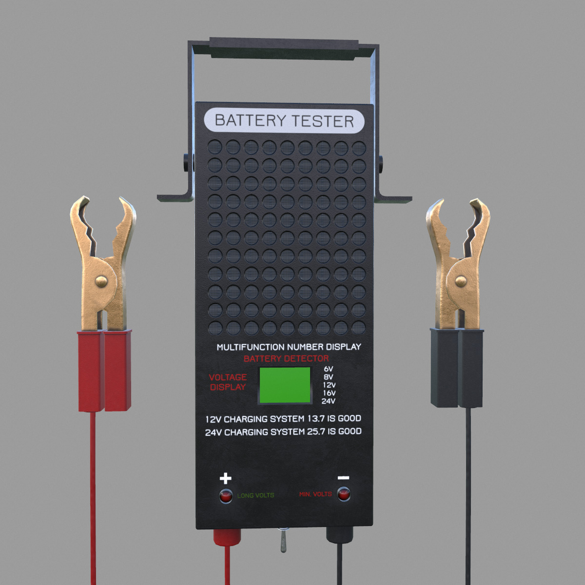 Battery Load Tester Low Poly Low-poly 3D model_4