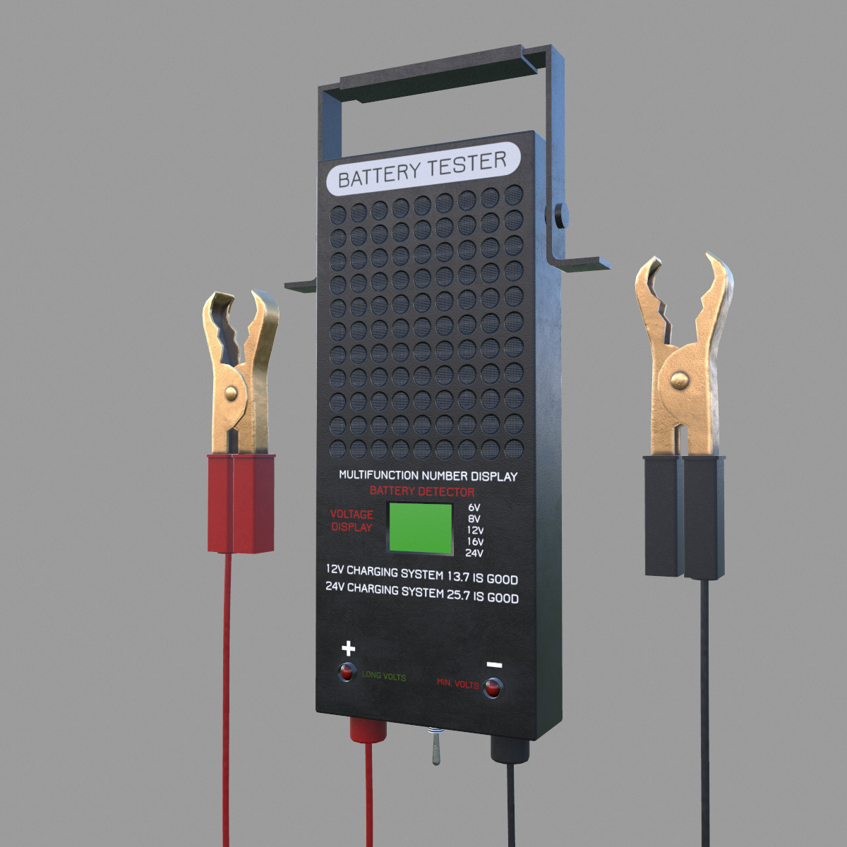 Battery Load Tester Low Poly Low-poly 3D model_10