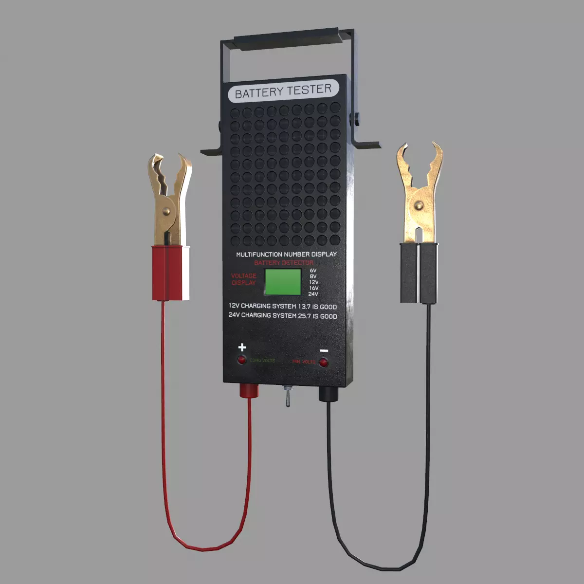 Battery Load Tester Low Poly Low-poly 3D model_0