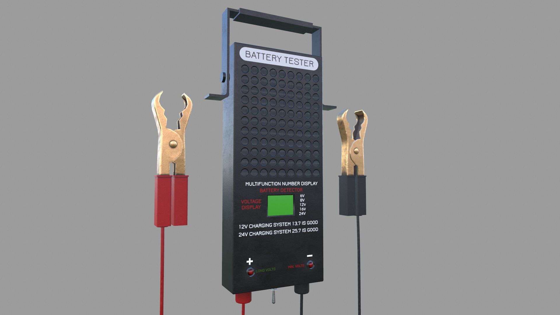 Battery Load Tester Low Poly Low-poly 3D model_16