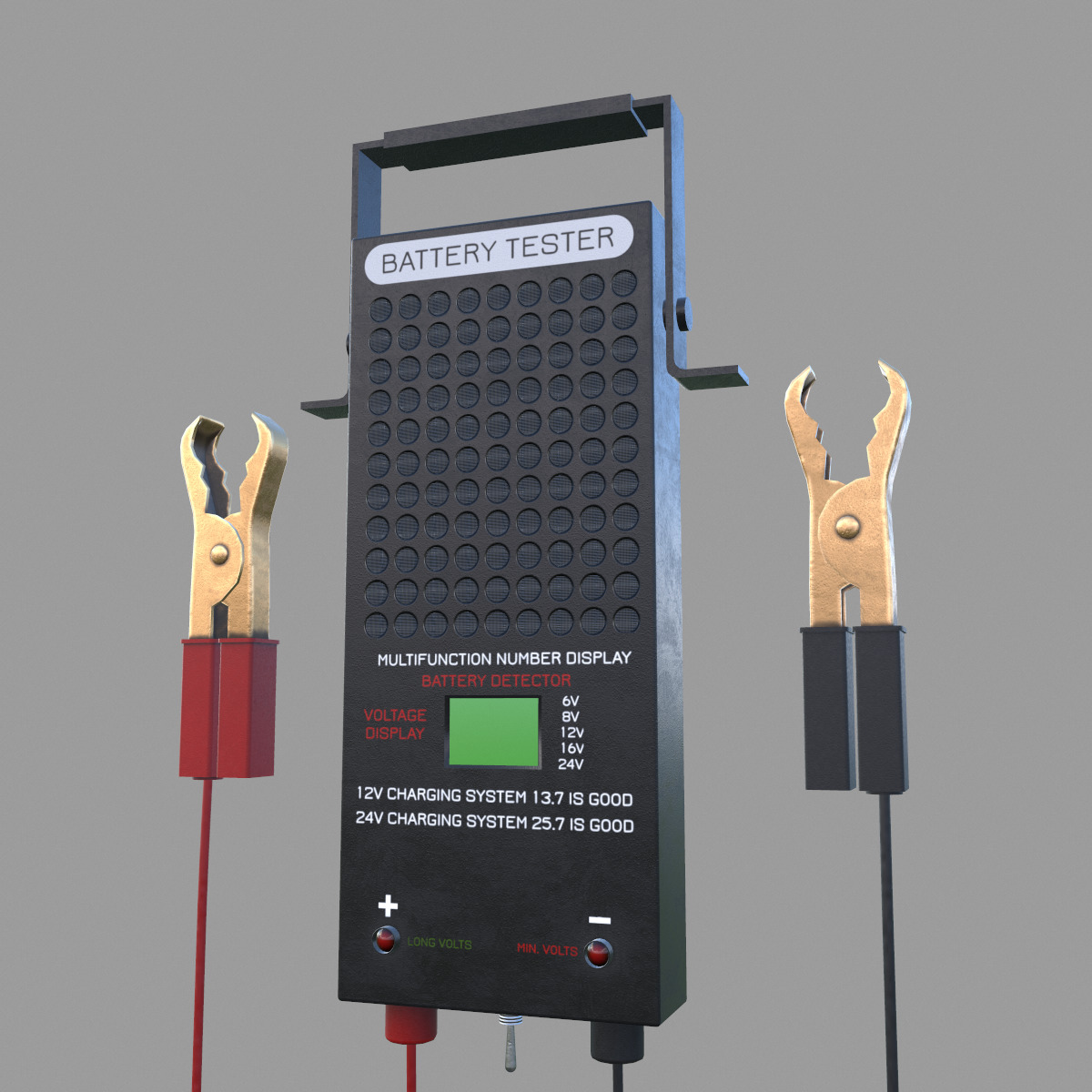Battery Load Tester Low Poly Low-poly 3D model_2