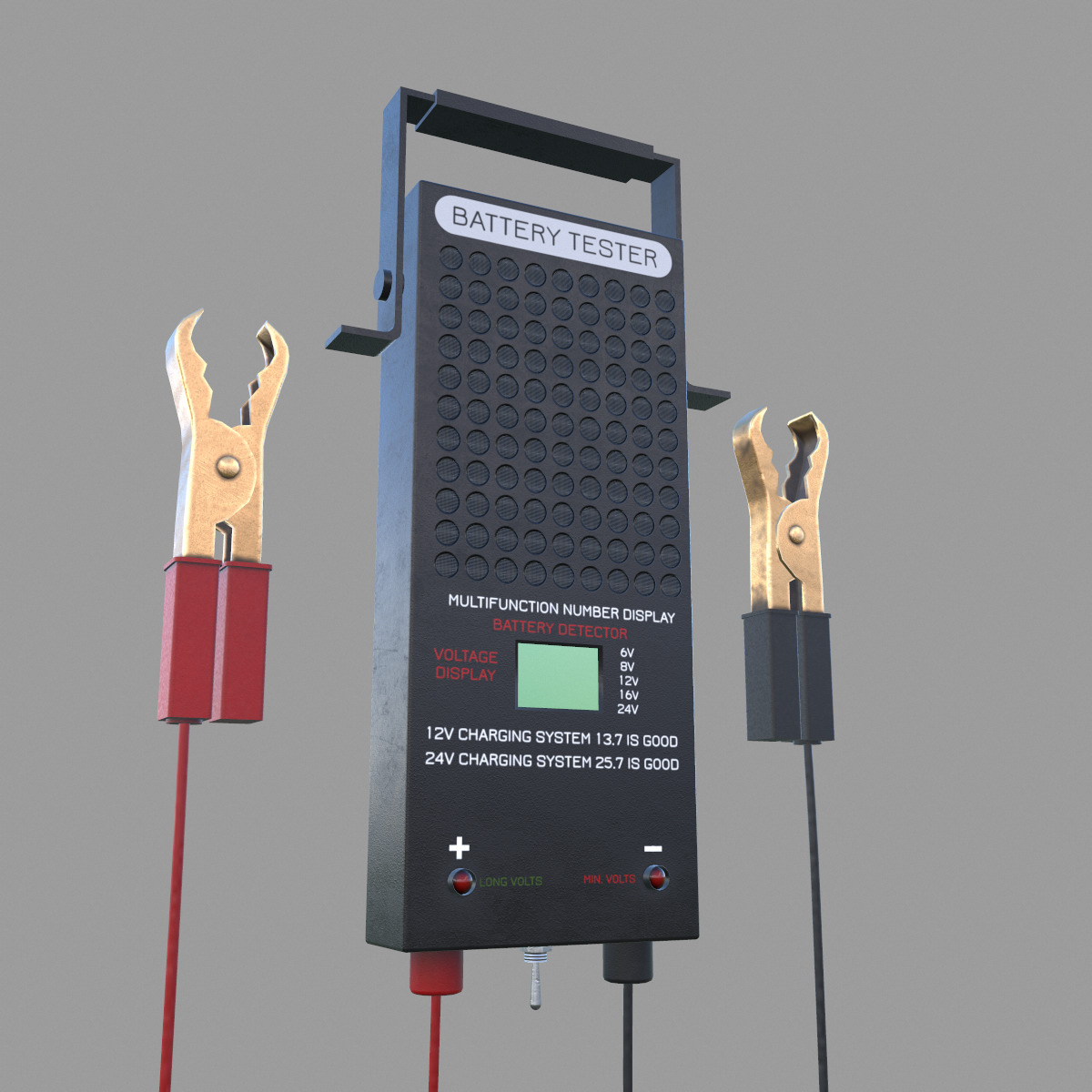 Battery Load Tester Low Poly Low-poly 3D model_9