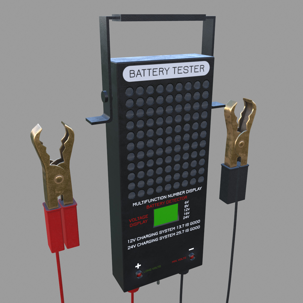 Battery Load Tester Low Poly Low-poly 3D model_7