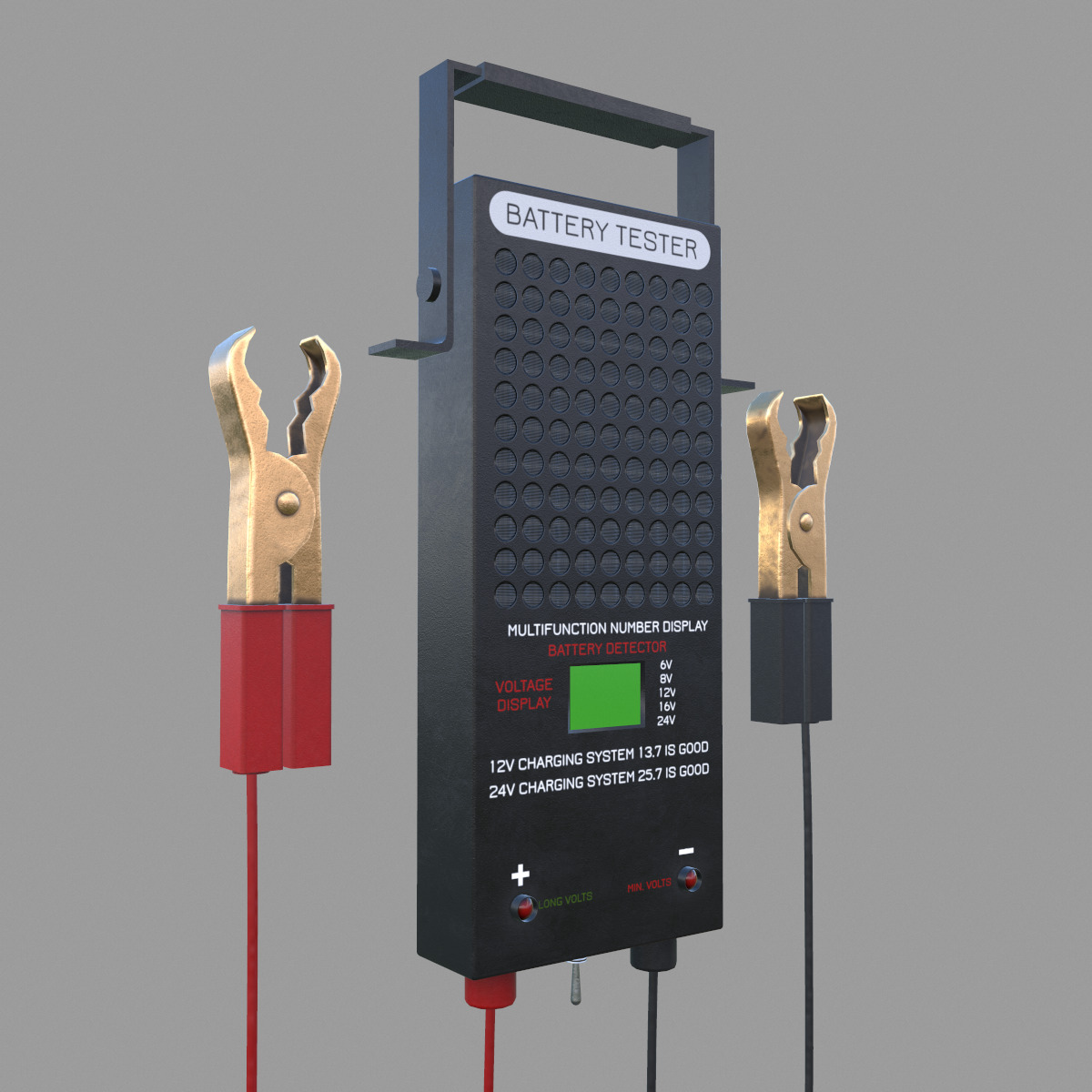 Battery Load Tester Low Poly Low-poly 3D model_11