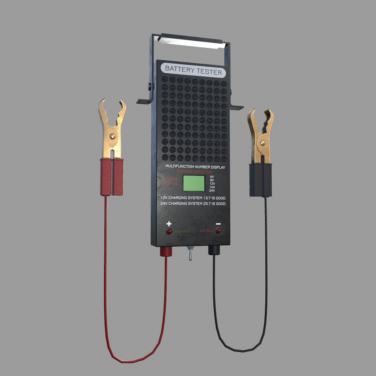 Battery Load Tester Low Poly Low-poly 3D model_1