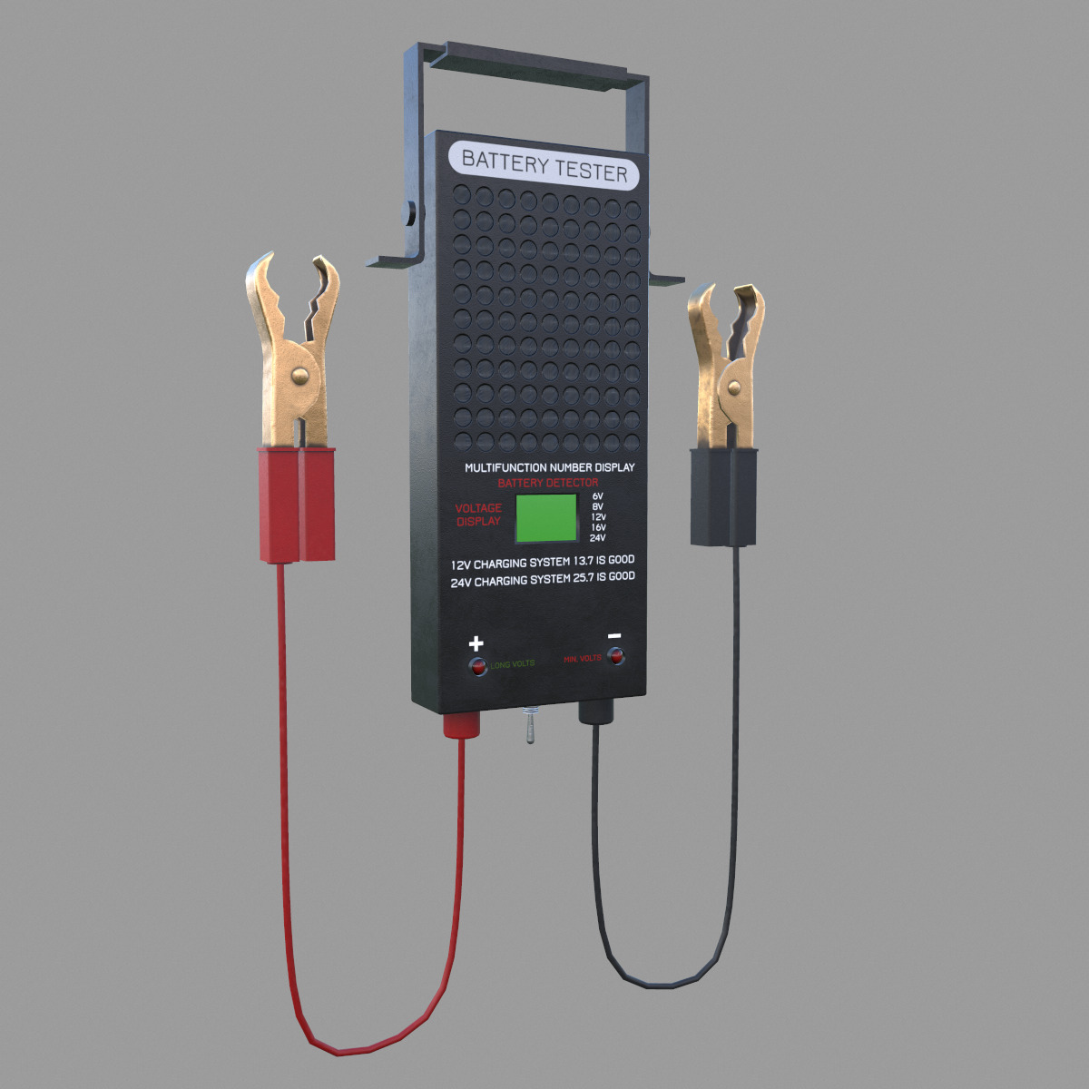 Battery Load Tester Low Poly Low-poly 3D model_5