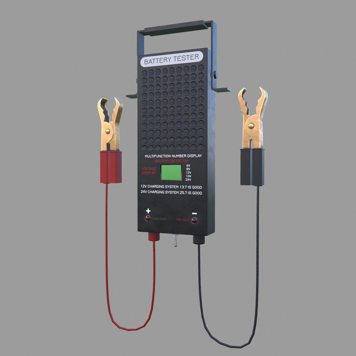 Battery Load Tester Low Poly Low-poly 3D model_6