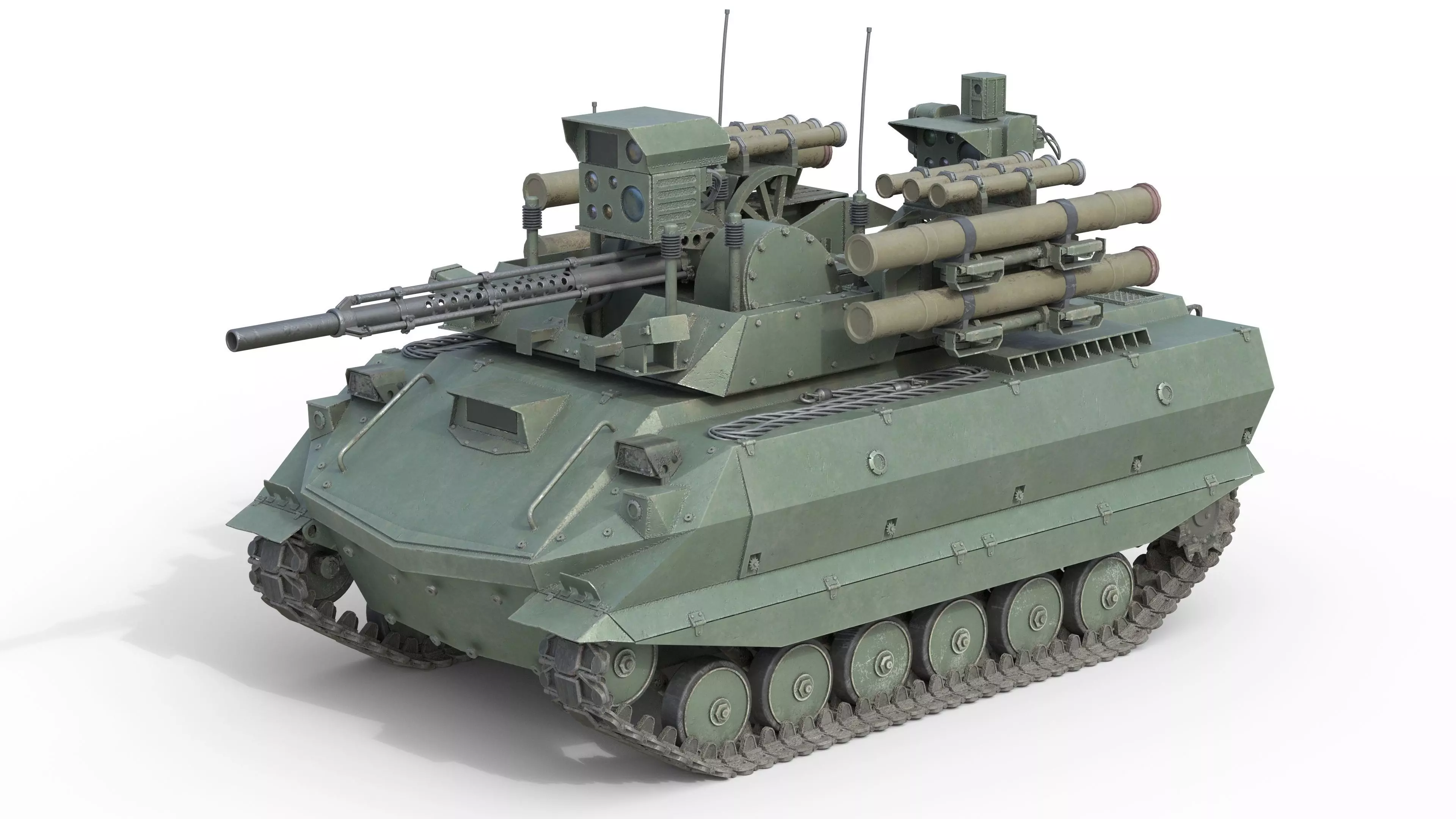 Uran-9 combat tank Low-poly 3D model