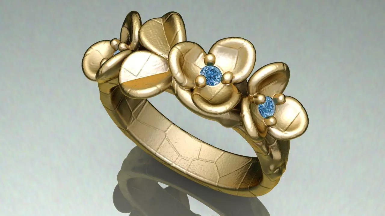 flower ring with noise 3D print model