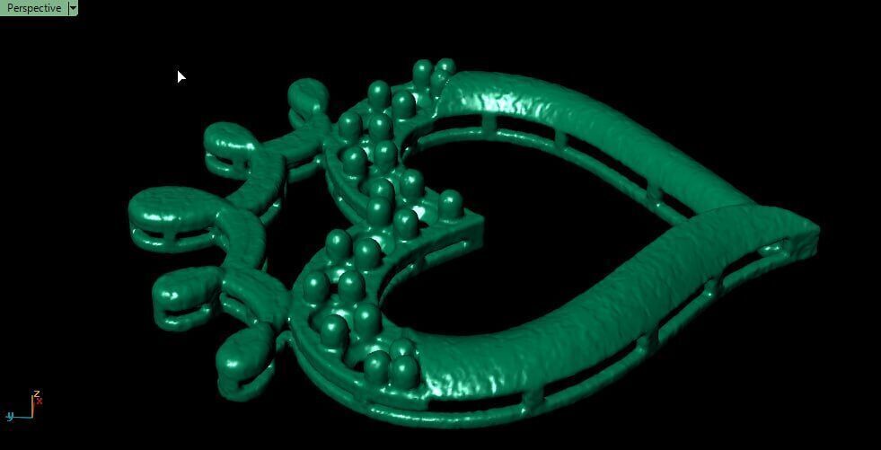 heart form pendant with m noise 3D print model_4