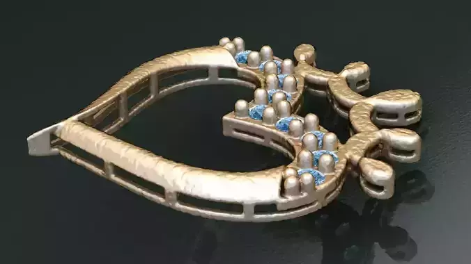 heart form pendant with m noise 3D print model