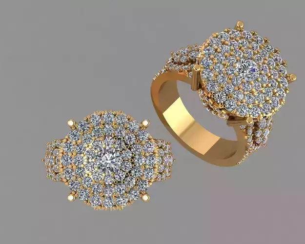 Stylish 3D Ring Model for Jewelry Making And printing Code R37