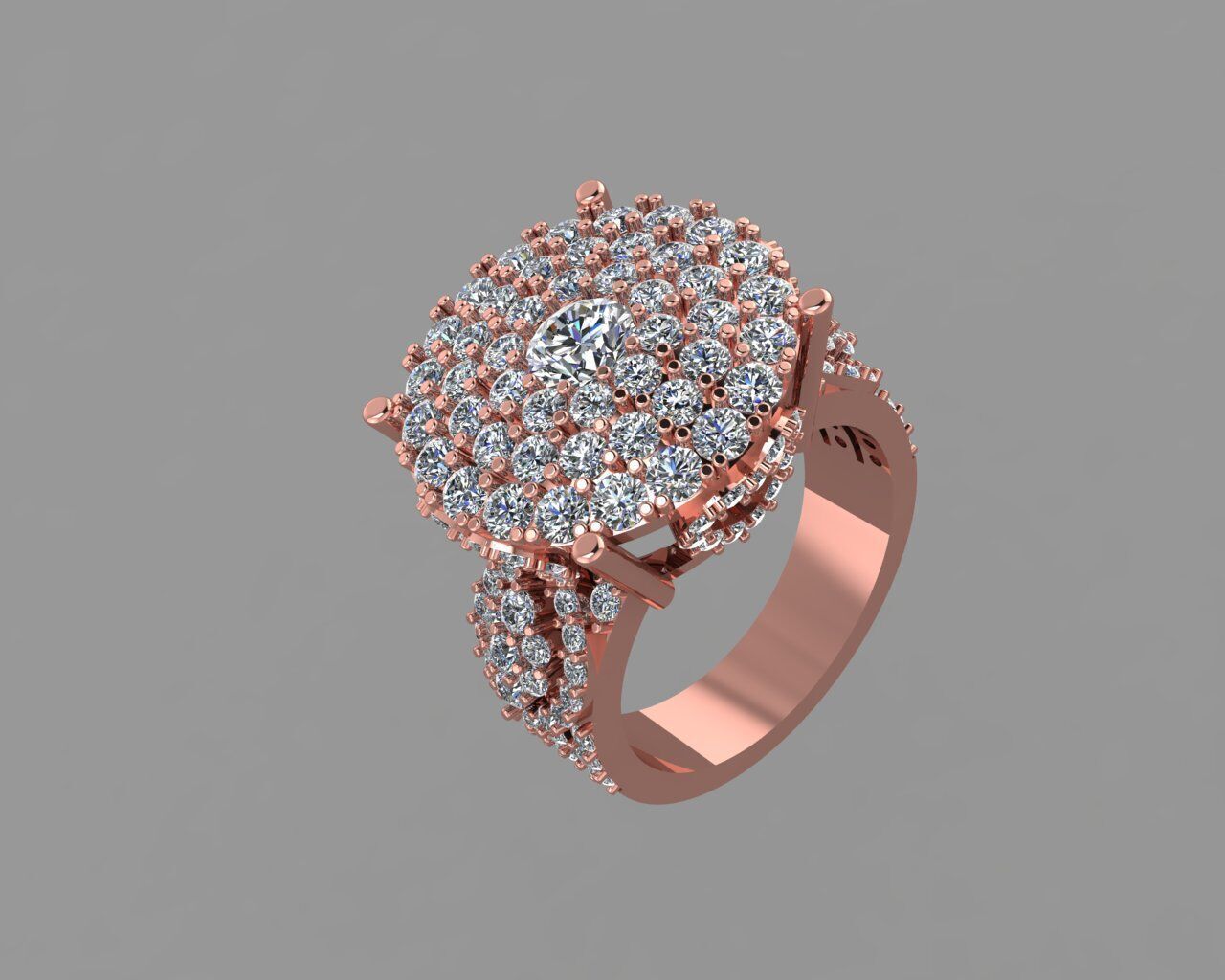 Stylish 3D Ring Model for Jewelry Making And printing Code R37 3D print model_9
