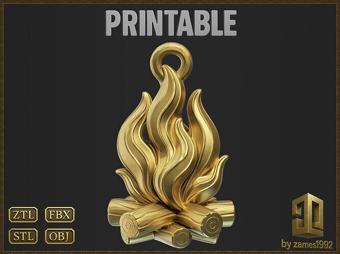 Fire Flame Pendant 3D print model