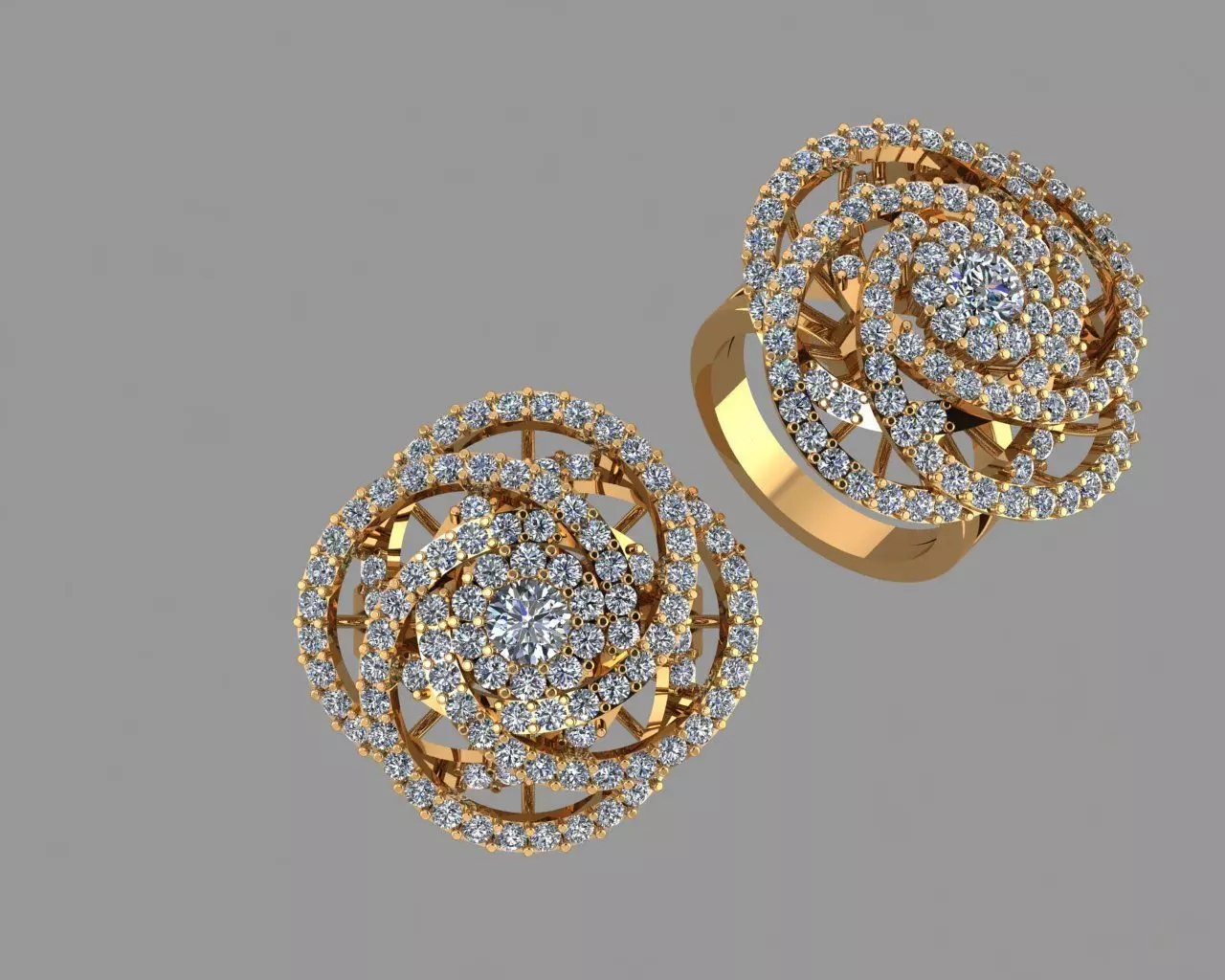 Stylish 3D Ring Model for Jewelry Making And printing Code R38 3D print model