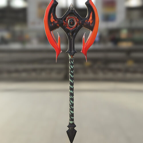 Demonic Battle Axe Low-poly 3D model