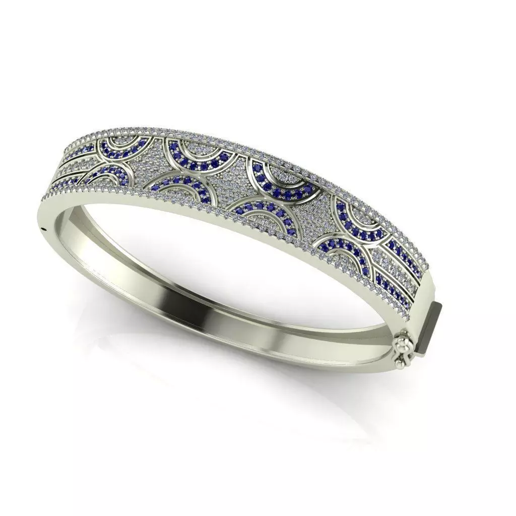 Bracelet sapphire bangle 3D print model_0