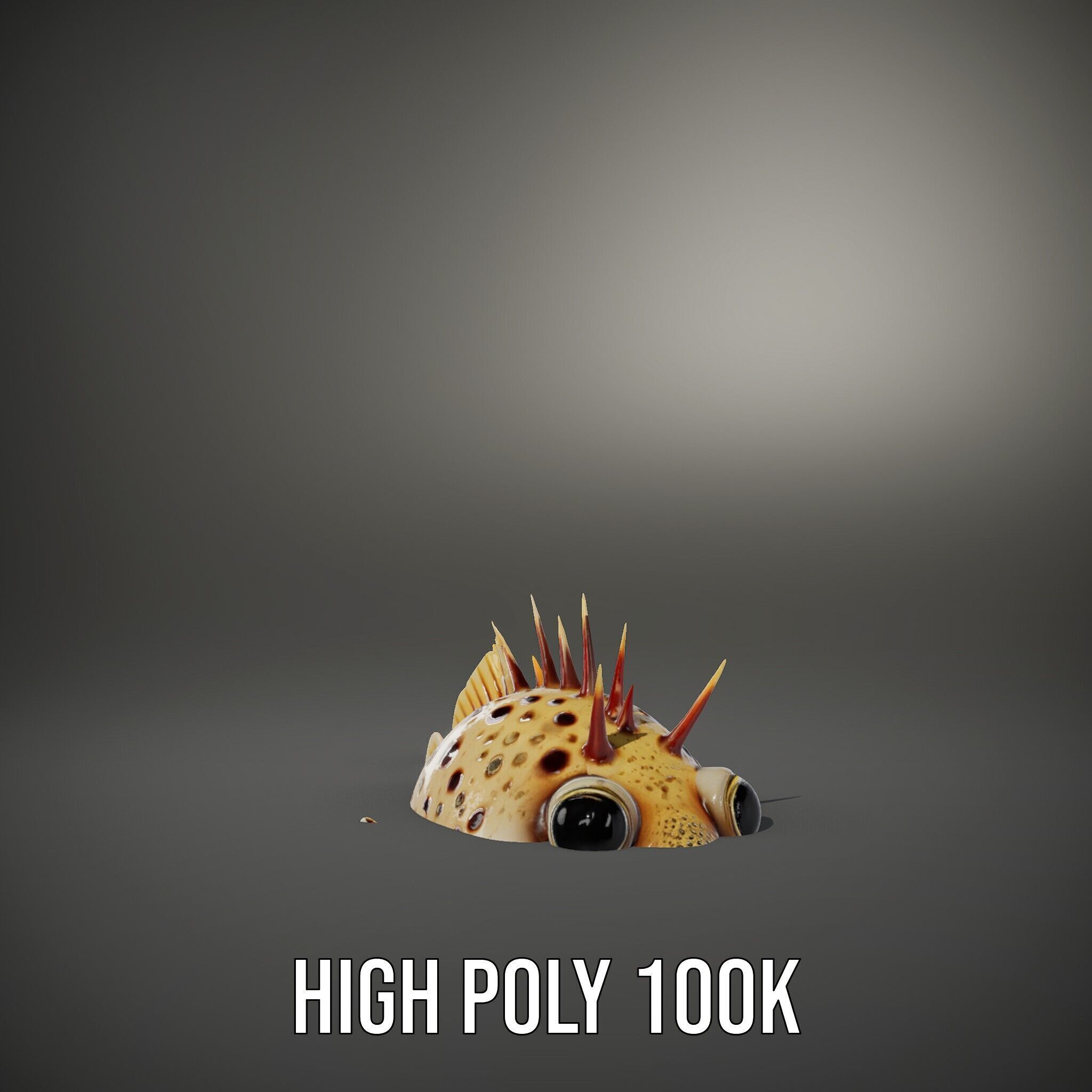 Spiky Fish Model Pack Cartoon Style D Model Collection Low-poly 3D model_9