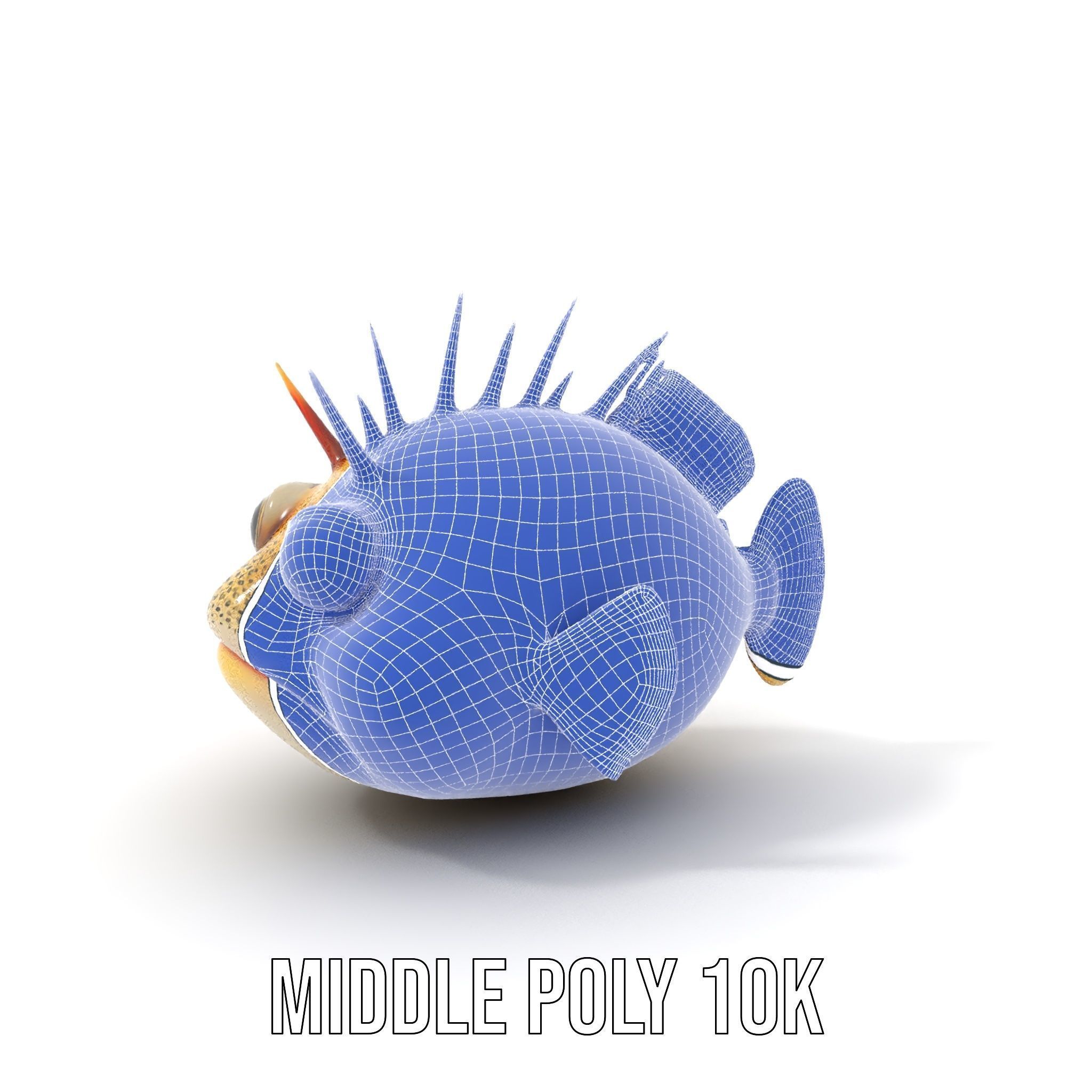 Spiky Fish Model Pack Cartoon Style D Model Collection Low-poly 3D model_7