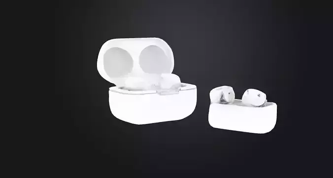 Minimalist Wireless Earbuds and Charging Case 3D Model