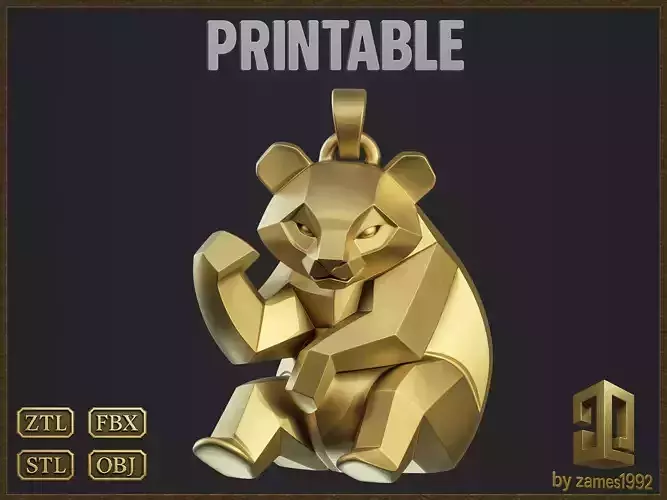 Geometric Panda Charm