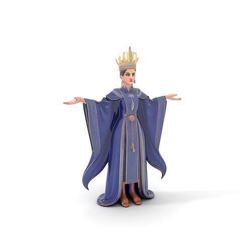 Regal Queen Character Model in Royal Gown  Rigged and Animated Low-poly 3D model