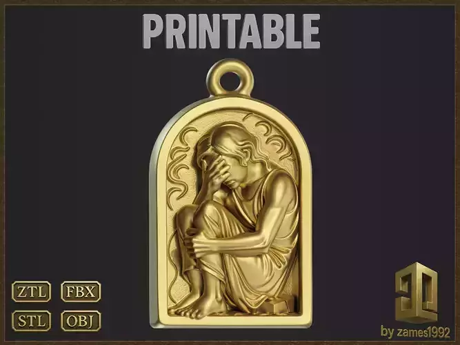 Sad Reflective Pendant 