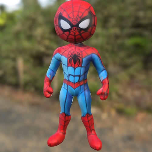 Cartoon Superhero spider man Low-poly 3D model