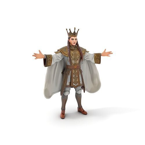 Regal Warrior Queen Character Model  Rigged and Animated Low-poly 3D model