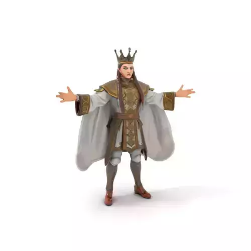 Regal Warrior Queen Character Model  Rigged and Animated