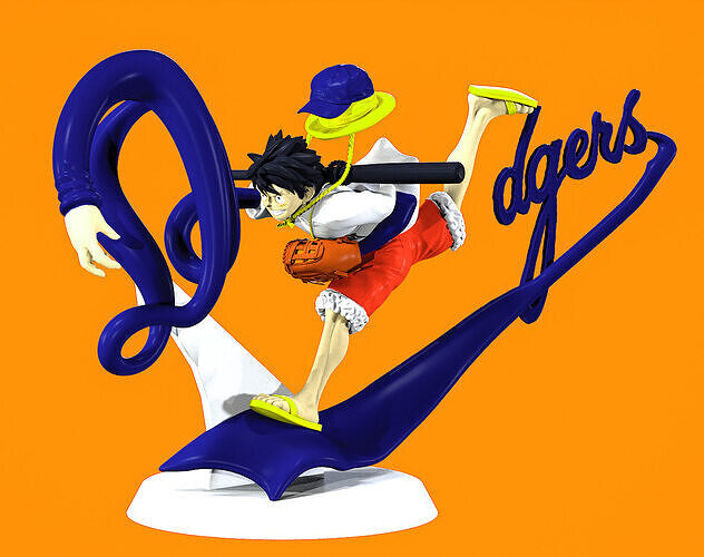 Luffy - Shohei Ohtani - baseball dodgers style - ONE PIECE 3D print model